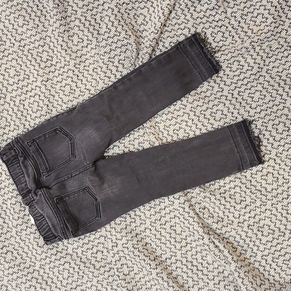 Ballerina Cut Distressed Black Jeans with Wildflower Cuff Details Size 2T - Picture 4 of 4